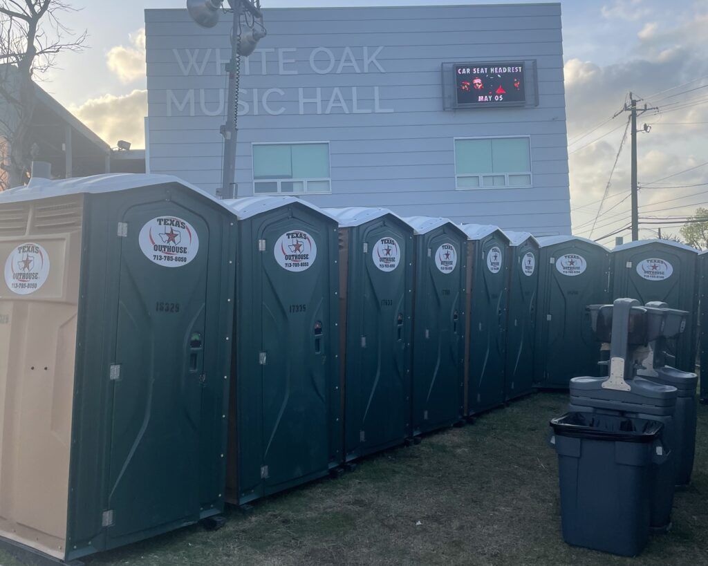 Texas Outhouse portable toilets on-site at Houston special events
