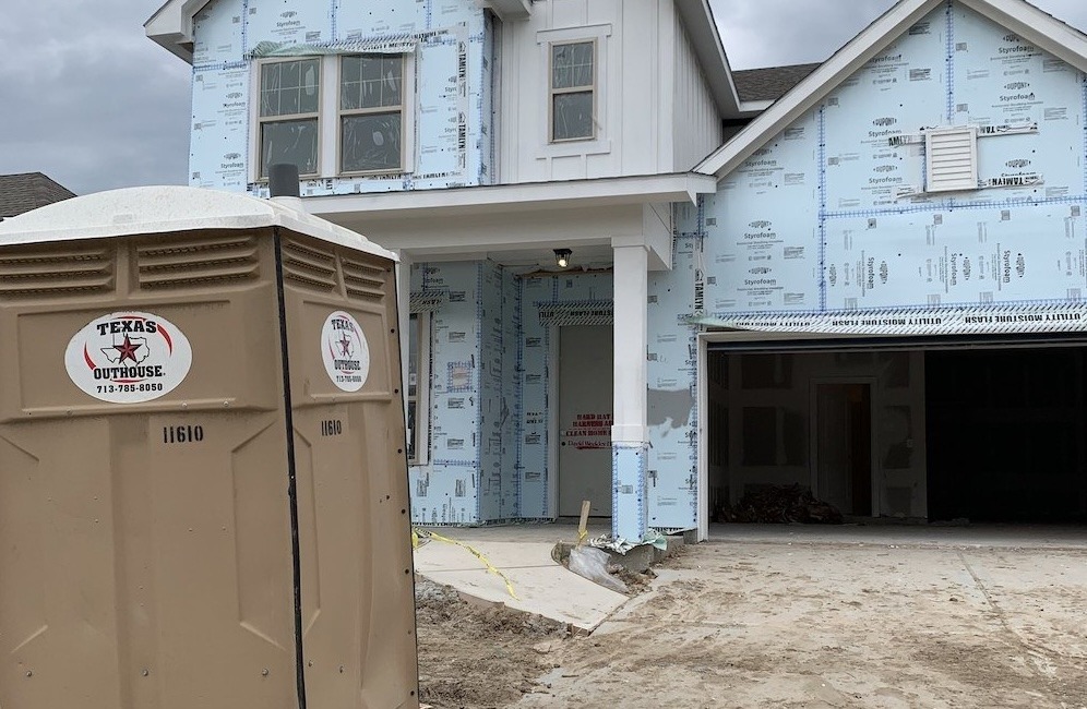 Texas Outhouse portable toilets at a construction site