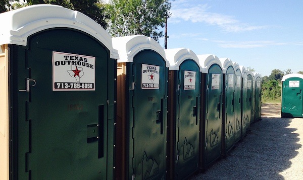 Texas Outhouse portable toilets ready to be mobilized for disaster relief in Houston